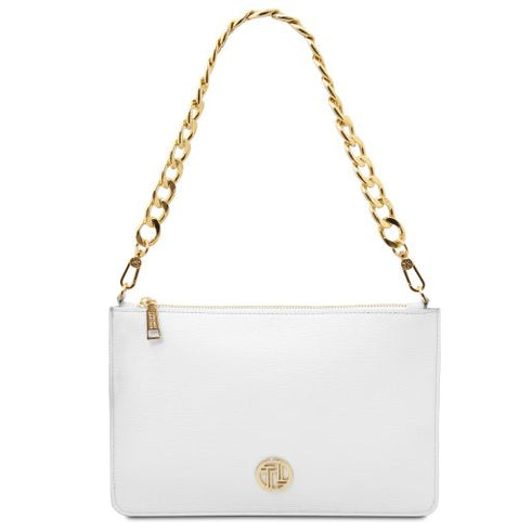 Diva - Leather clutch with chain strap